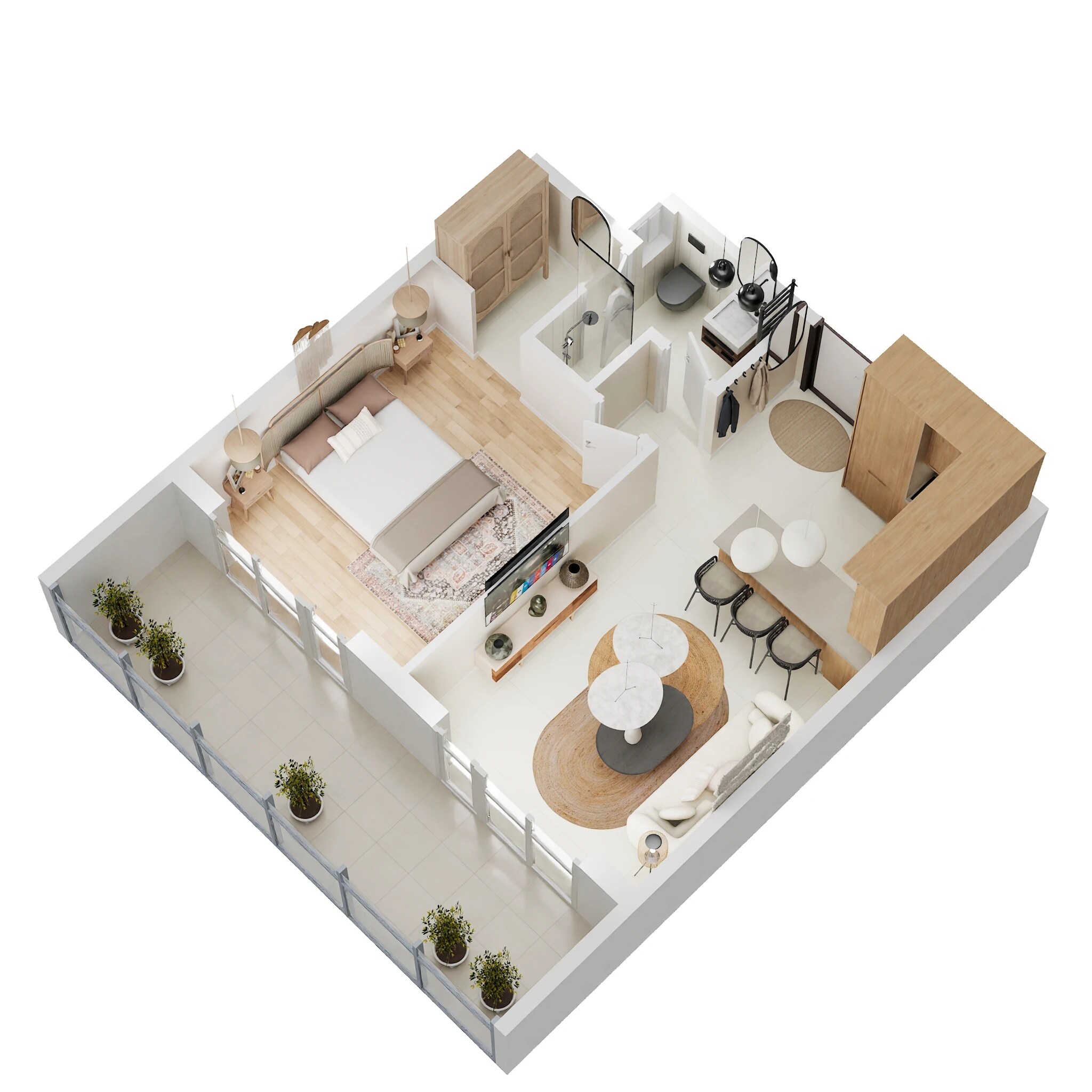 Floor plan of 1 BHK 919 Sq. Ft. Apartment in Central Park 3 The Room, Gurgaon