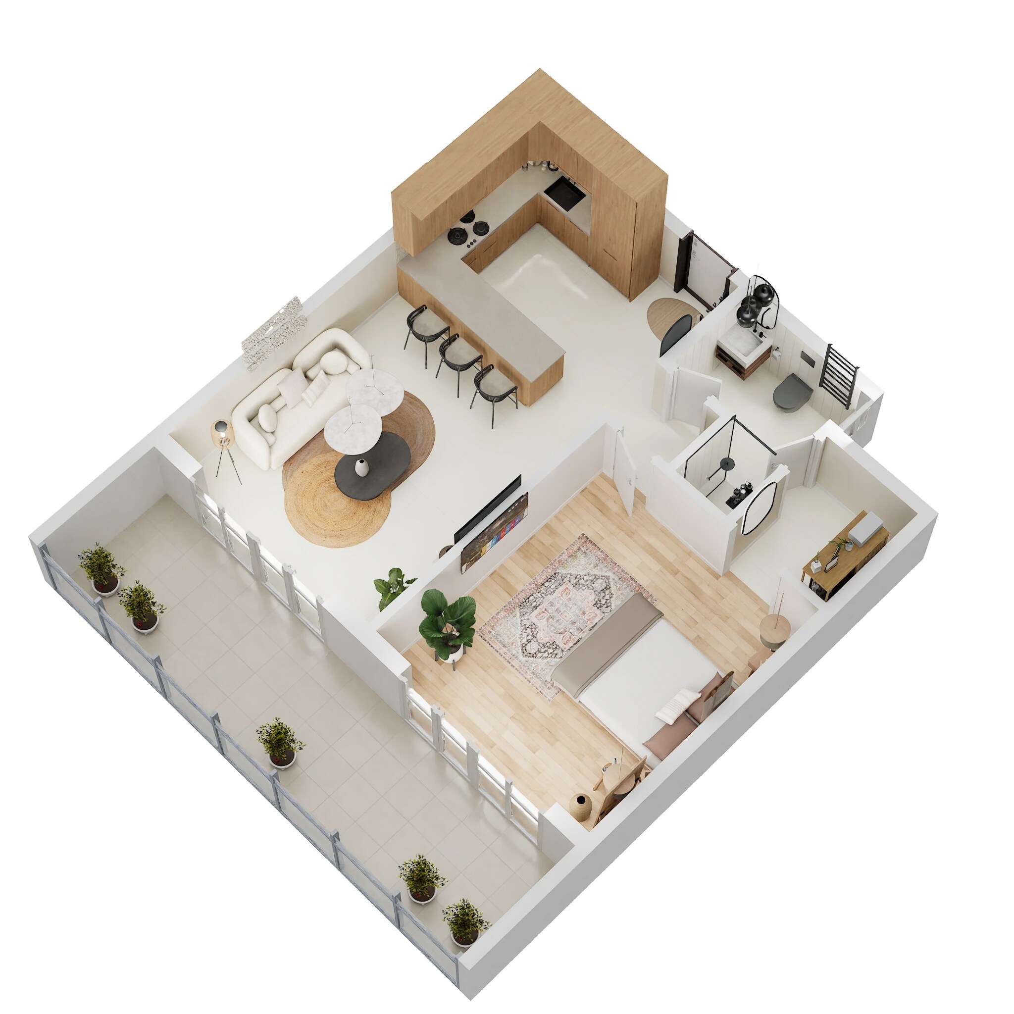 Floor plan of 1 BHK 929 Sq. Ft. Apartment in Central Park 3 The Room, Gurgaon