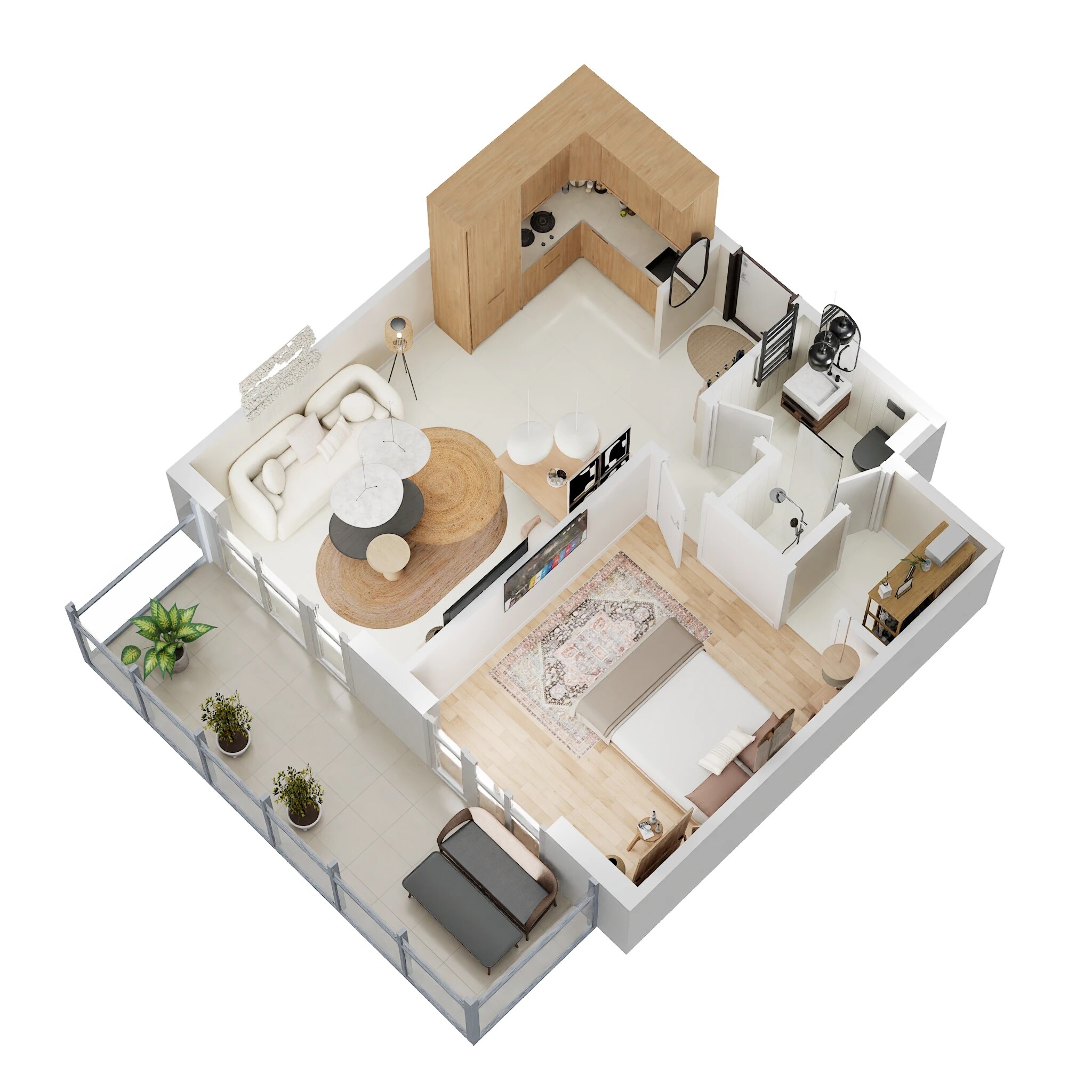 Floor plan of 1 BHK 837 Sq. Ft. Apartment in Central Park 3 The Room, Gurgaon