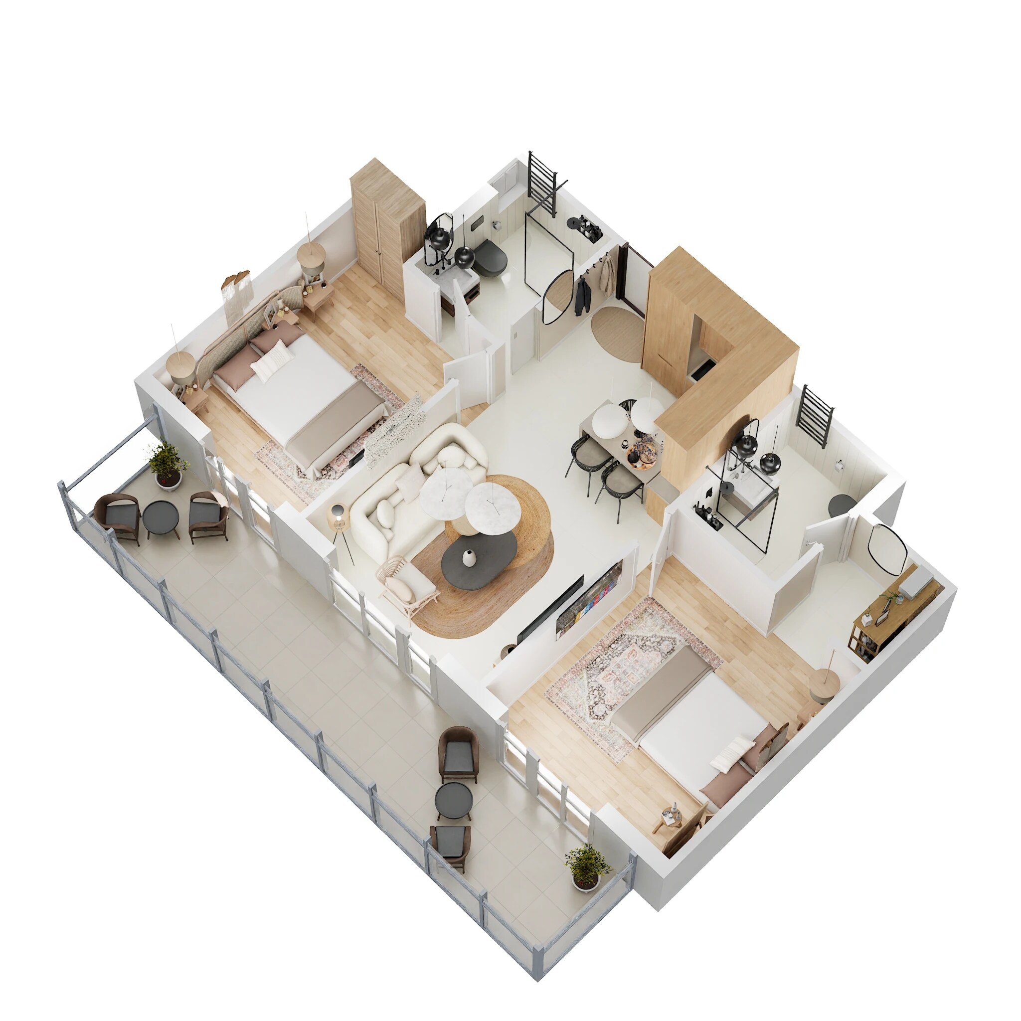Floor plan of 2 BHK 1188 Sq. Ft. Apartment in Central Park 3 The Room, Gurgaon