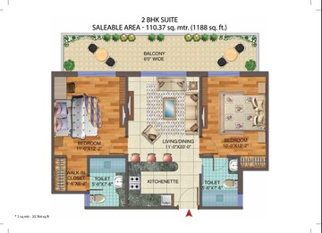  2 BHK Apartment at Central Park 3 The Room, Sohna Sector 33 – for Rent
