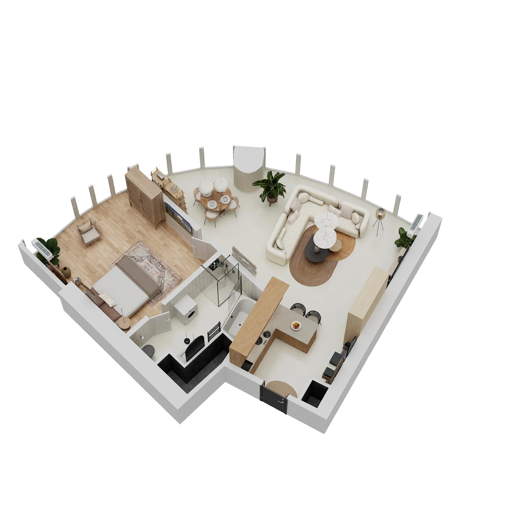 1 BHK 1929 Sq. Ft. Apartment