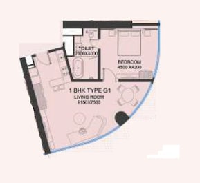 1 BHK 1929 Sq. Ft. Apartment in Central Park The Selene Tower