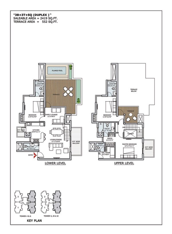 Floor plan of 3 BHK 2419 Sq. Ft. Apartment in CHD Vann, Gurgaon
