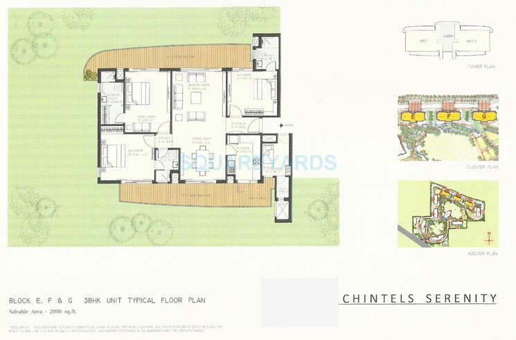 Other, chintels-serenity 3 Bedroom 2090 Sq.Ft. Apartment In Sector 109 Gurgaon 9369738