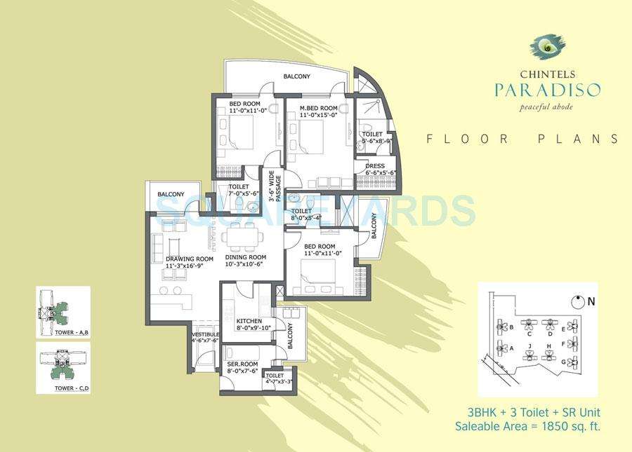 chintels paradiso apartment 3bhk 1850sqft 1