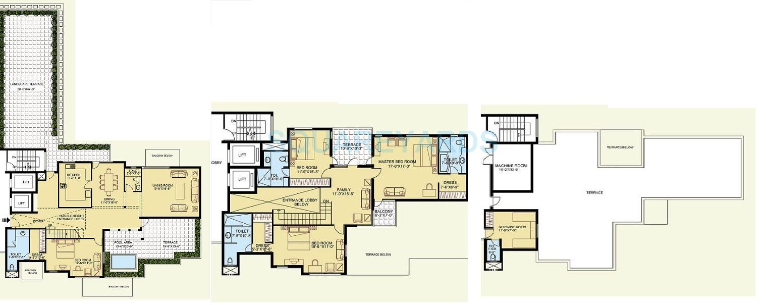 Floor plan of 4 BHK 4777 Sq. Ft. Penthouse in Clarion The Legend, Gurgaon