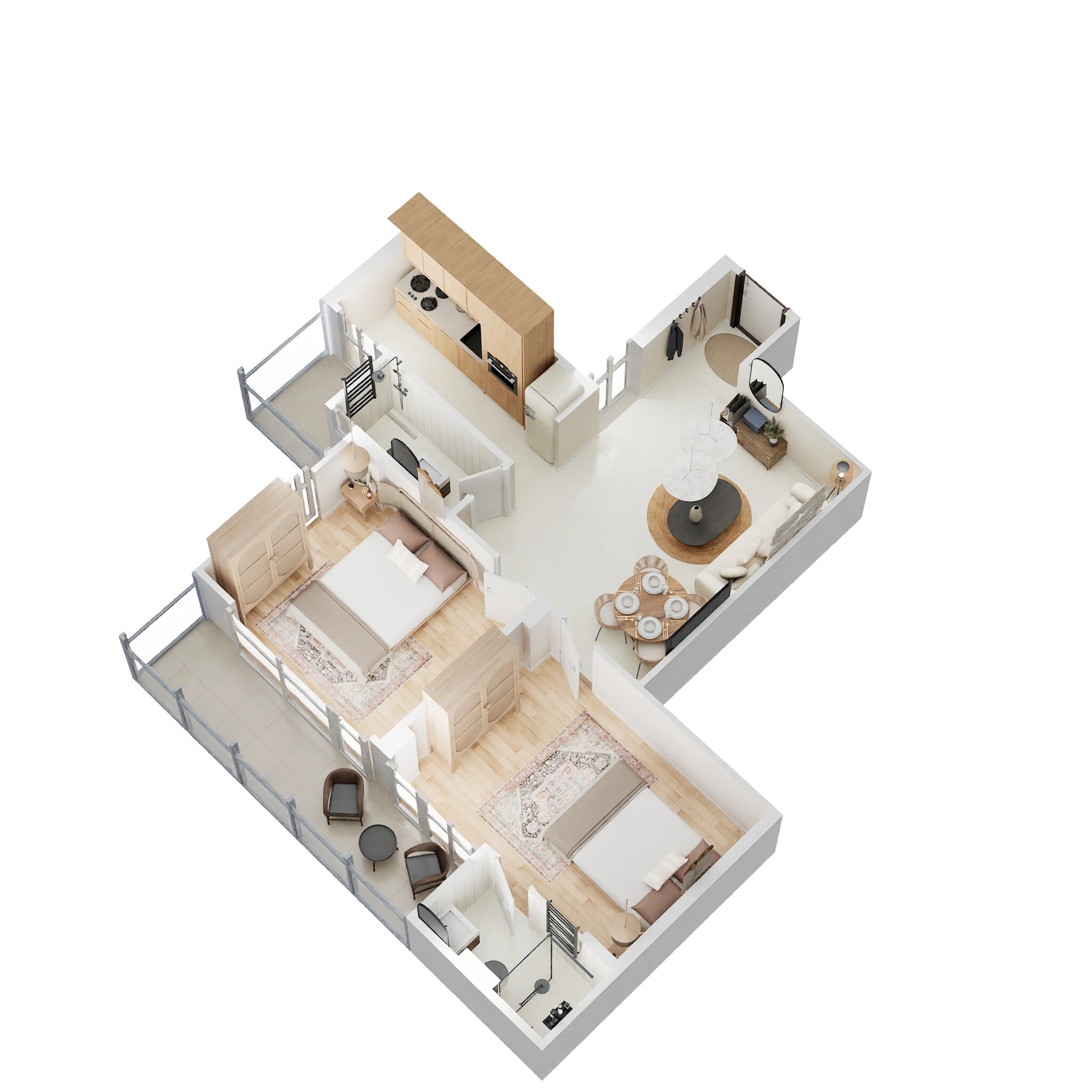 Floor plan of 2 BHK 656 Sq. Ft. Apartment in Conscient Habitat Prime, Gurgaon