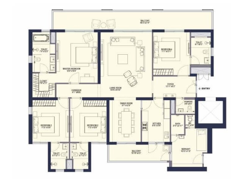 Other, conscient-hines-elevate 4 Bedroom 3395 Sq.Ft. Apartment In Sector 59 Gurgaon 8707524