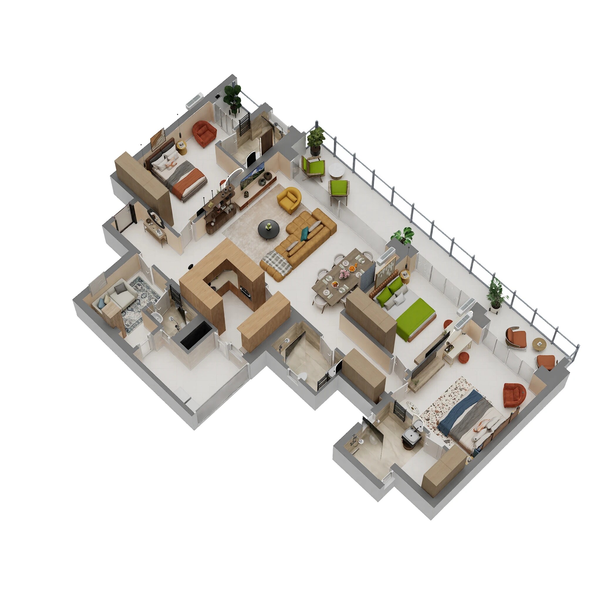 Floor plan of 3 BHK 2395 Sq. Ft. Apartment in Conscient Parq, Gurgaon