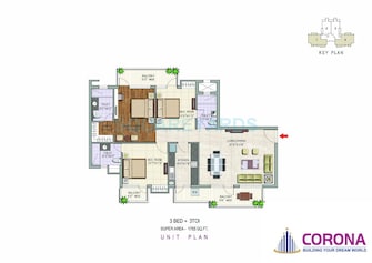 3 BHK Apartment For Rent in Corona Graceiux Sector 76 Gurgaon  7701628