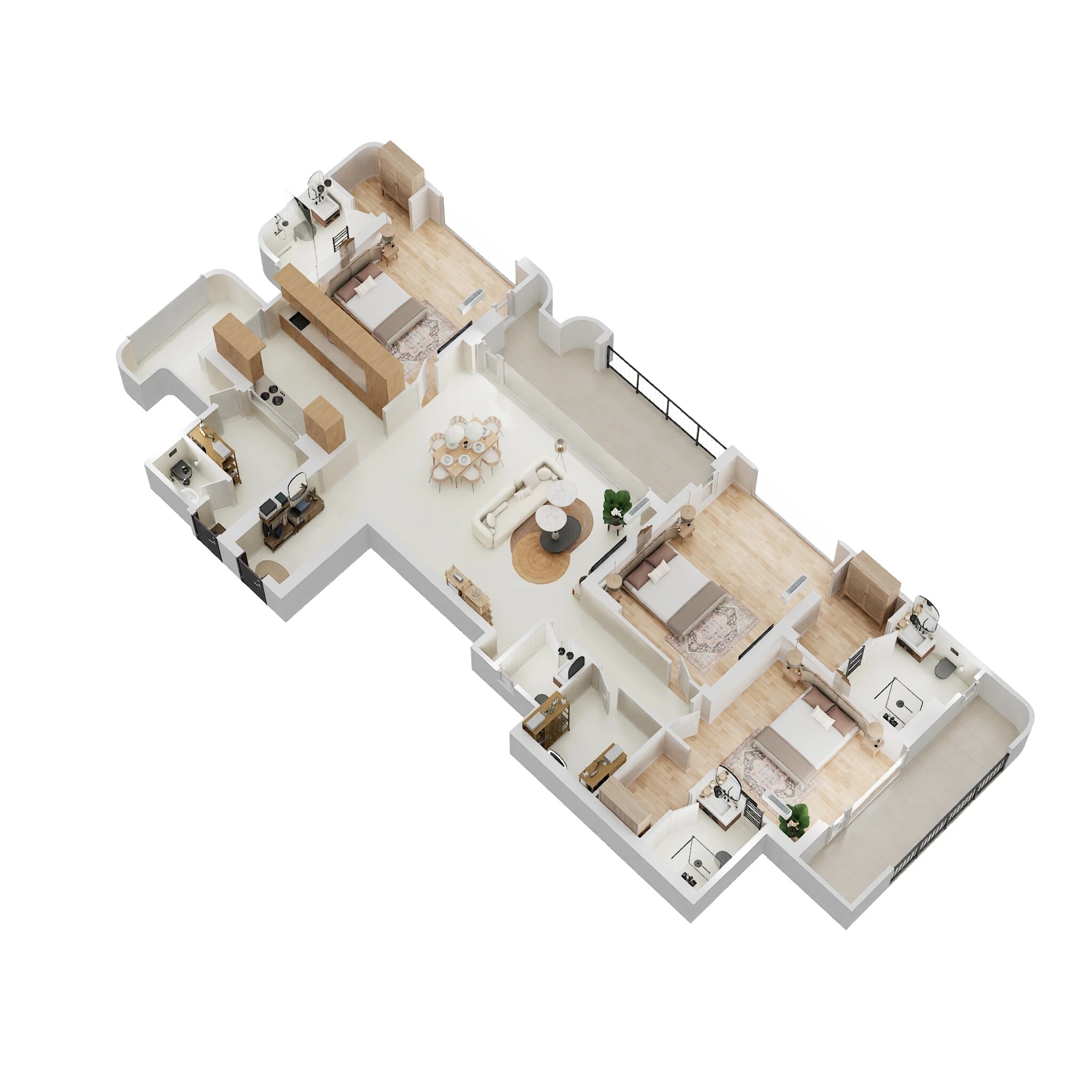 Floor plan of 3 BHK 3446 Sq. Ft. Apartment in Dalcore The Falcon, Gurgaon