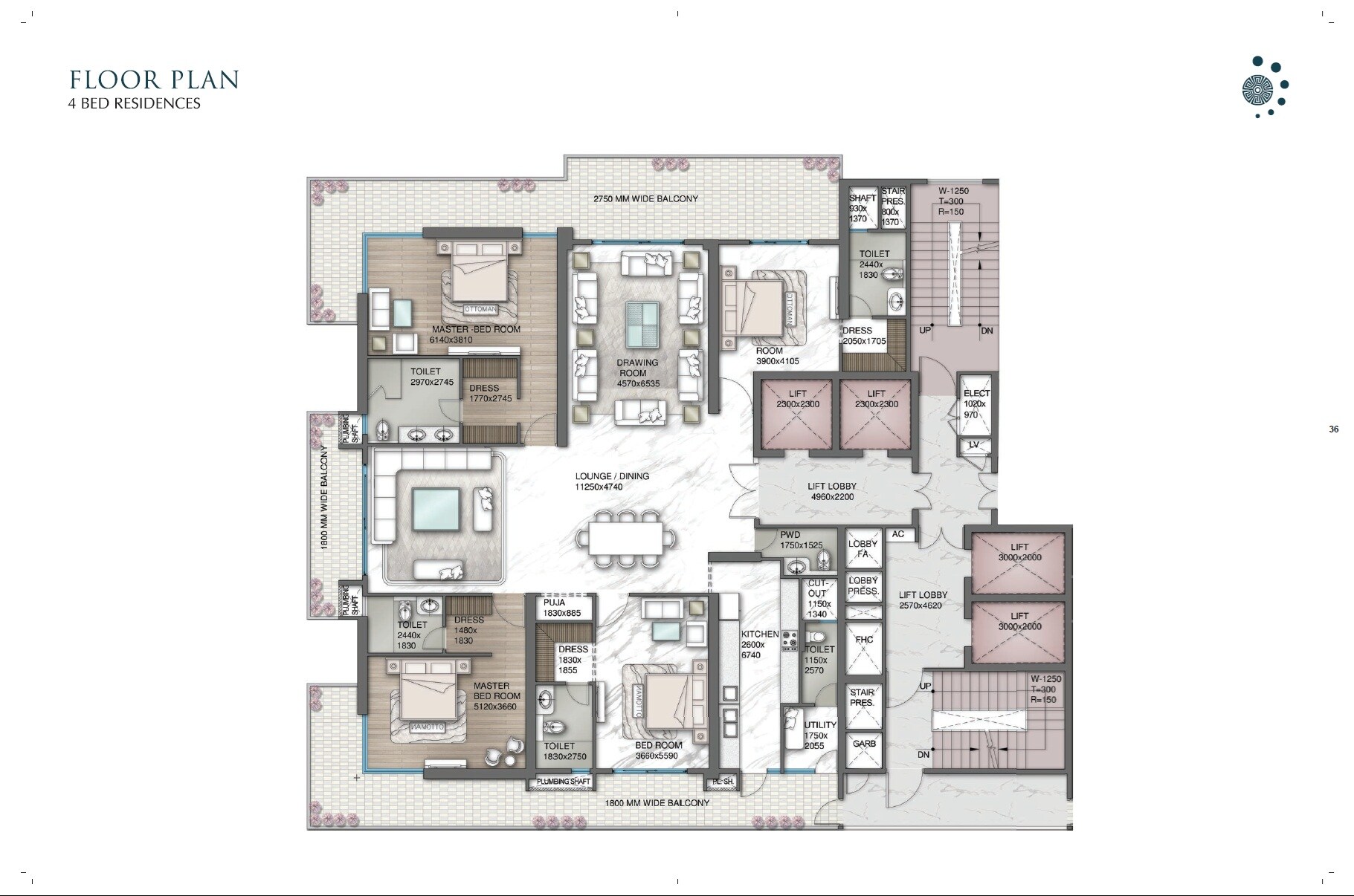 4 BHK 5200 Sq. Ft. Apartment