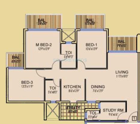 Other, dhoot-time-residency 3 Bedroom 1642 Sq.Ft. Apartment In Sector 63 Gurgaon 3851760