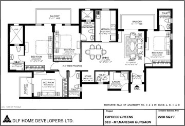  4 BHK Apartment at DLF Express Greens, Manesar Sector 1a – for Sale