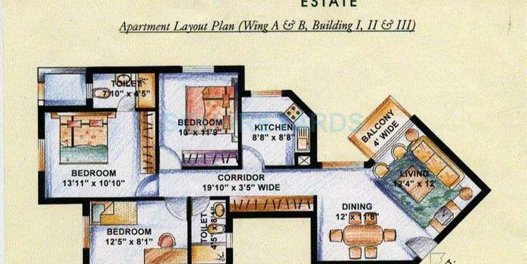 dlf princeton estate apartment 3bhk 1127sqft 1