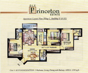  3 BHK Apartment at Dlf Phase V – for Rent