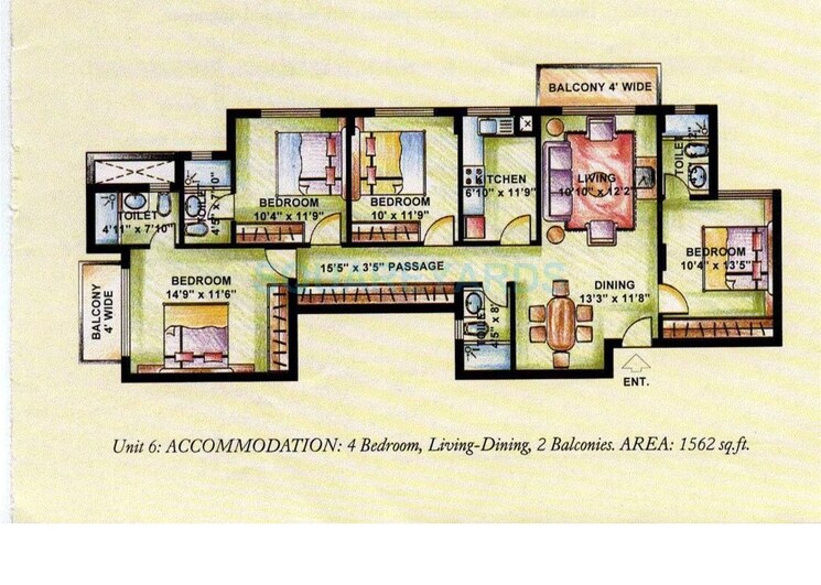 Other, dlf-the-princeton-estate 4 Bedroom 1562 Sq.Ft. Apartment In Golf Course Road Gurgaon 8763359