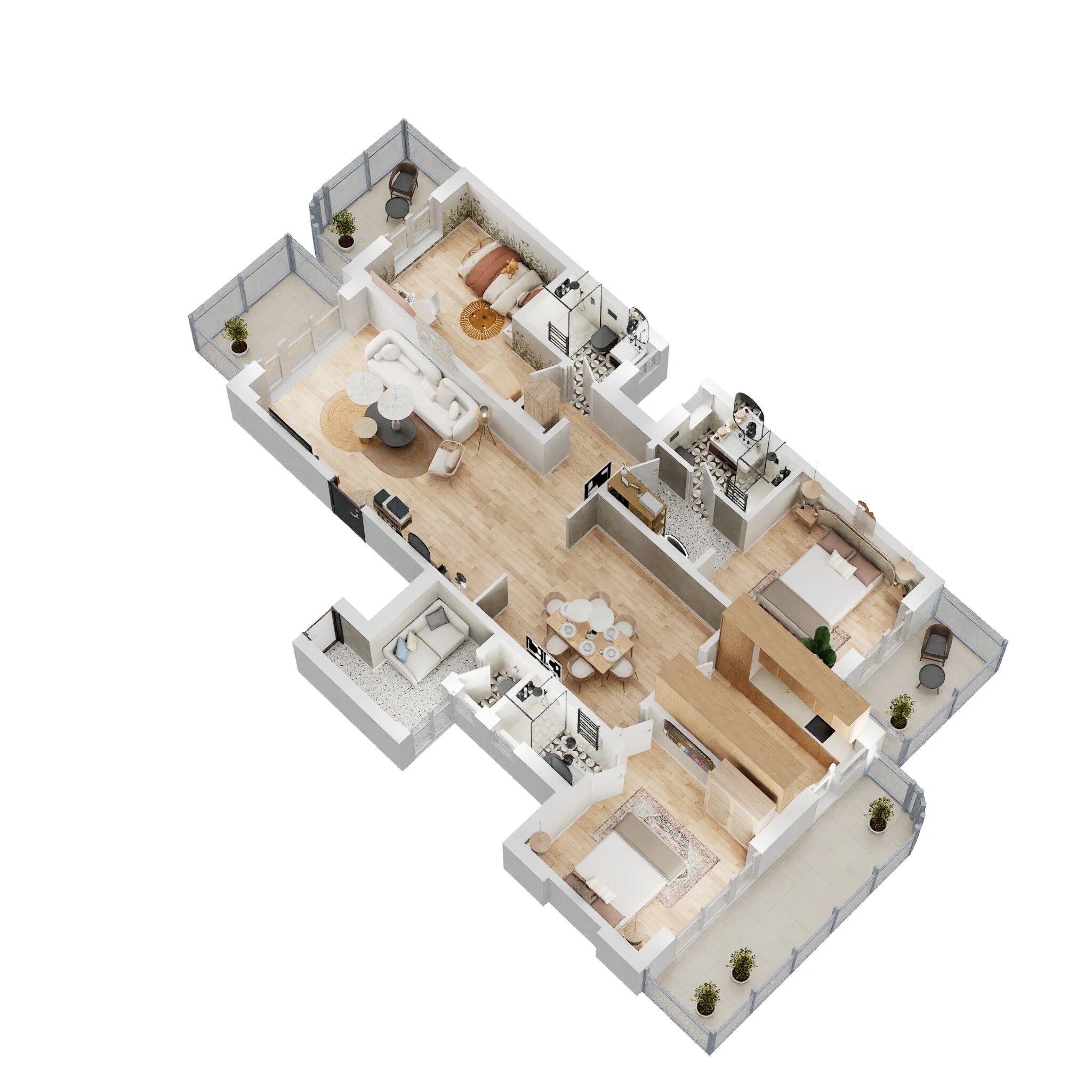 Floor plan of 3 BHK 2016 Sq. Ft. Apartment in DLF Privana, Gurgaon