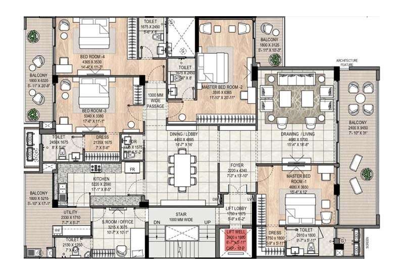 4 BHK 3268 Sq. Ft. Apartment in DLF Siris Estate
