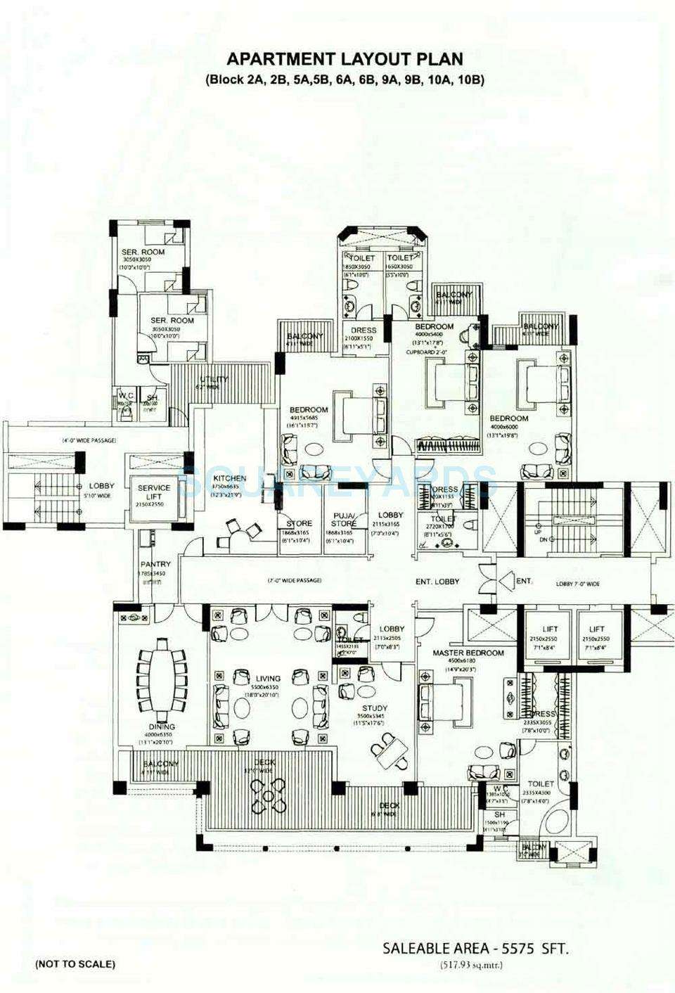 4 BHK 5575 Sq. Ft. Apartment in DLF The Aralias