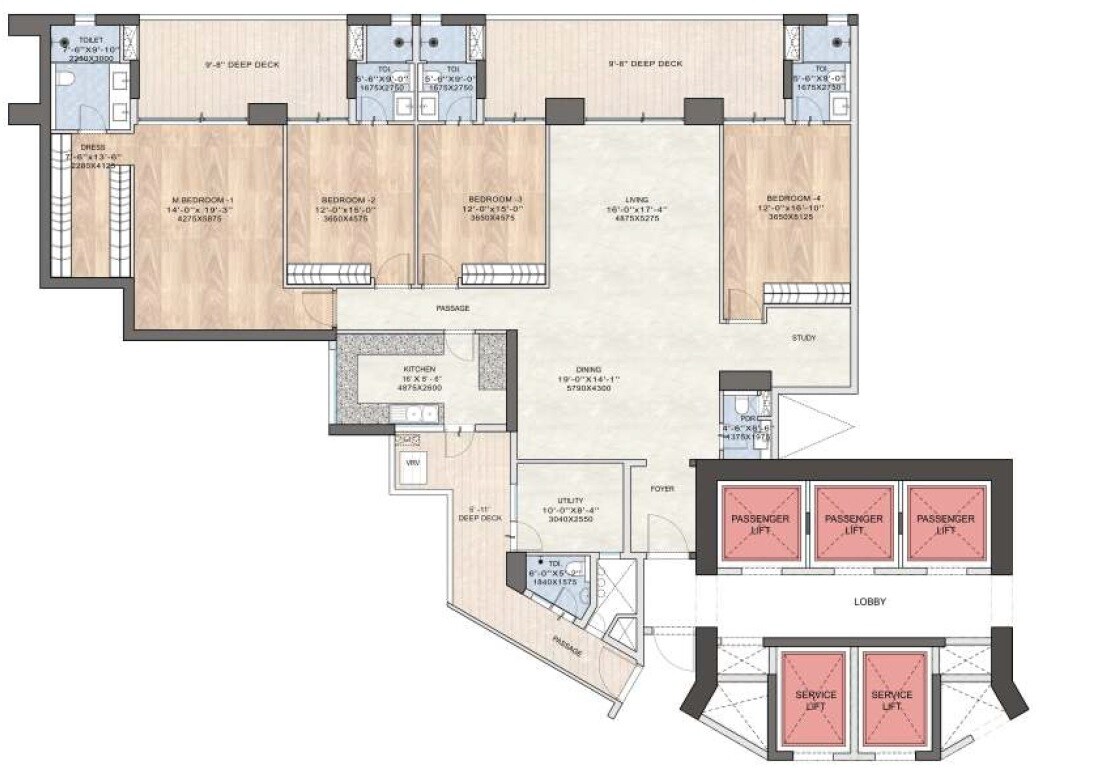 Other, dlf-the-arbour 4 Bedroom 3900 Sq.Ft. Apartment In Sector 63 Gurgaon 9216681