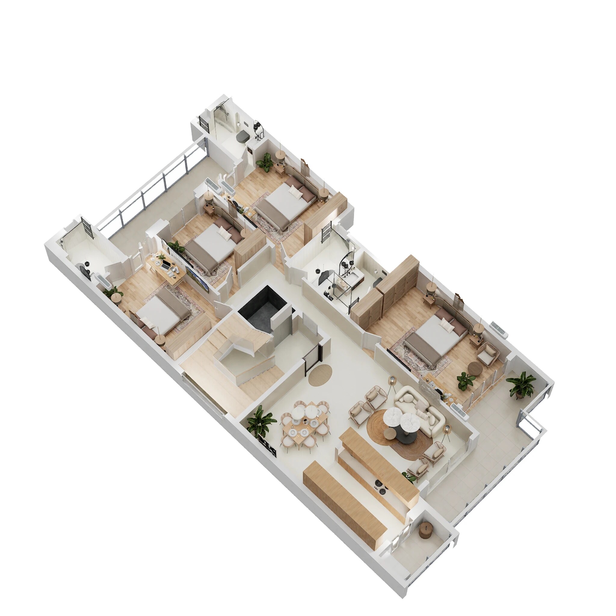 Floor plan of 4 BHK 2286 Sq. Ft. Ind Floor in DLF The Grove, Gurgaon