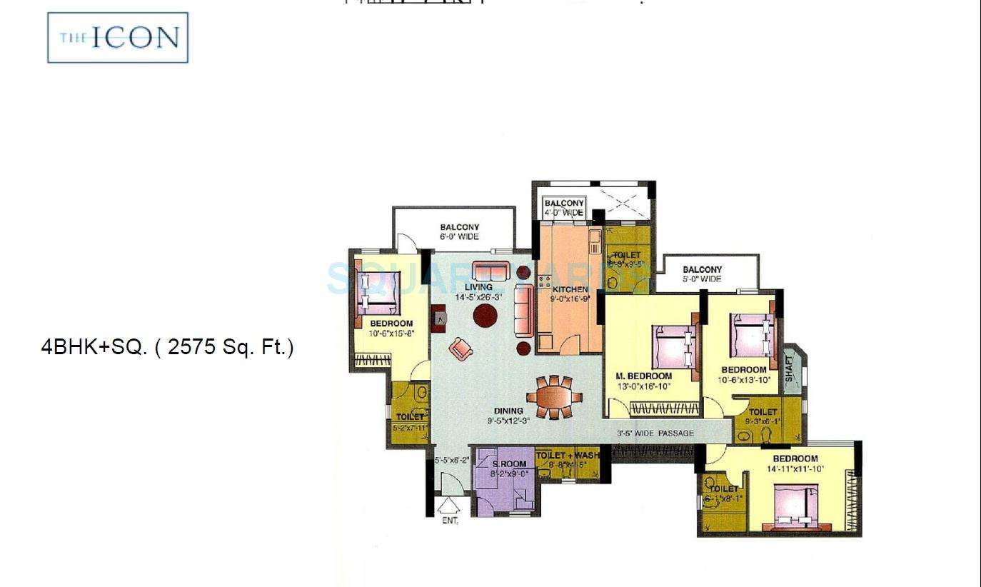 4 BHK 2575 Sq. Ft. Apartment in DLF The Icon