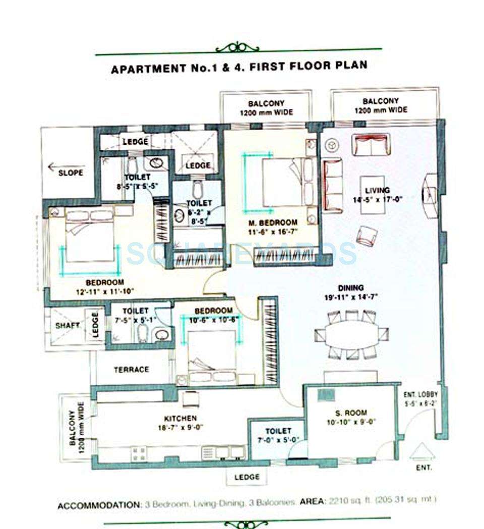 3 Bhk 2210 Sq Ft Apartment For Sale In Dlf Trinity Towers Gurgaon