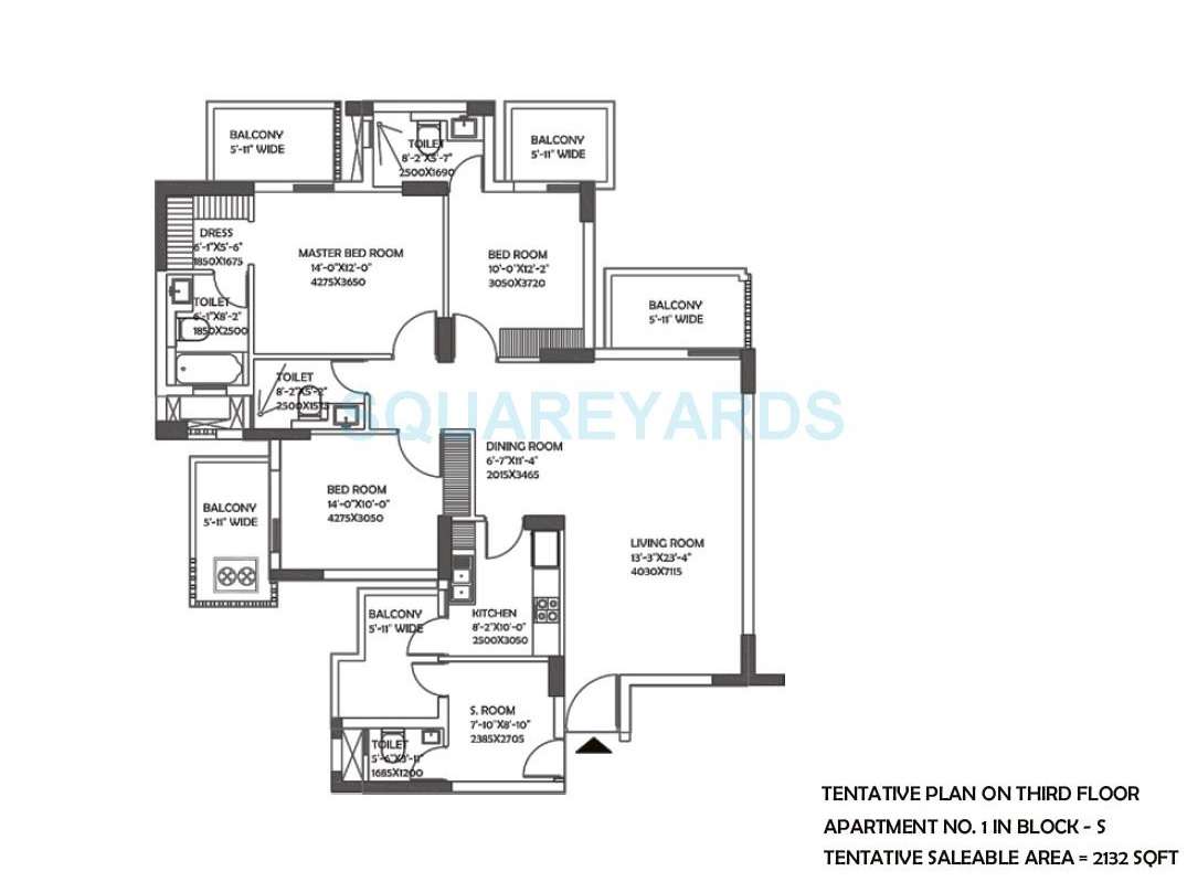 3 BHK 2132 Sq. Ft. Apartment in DLF Ultima Phase II
