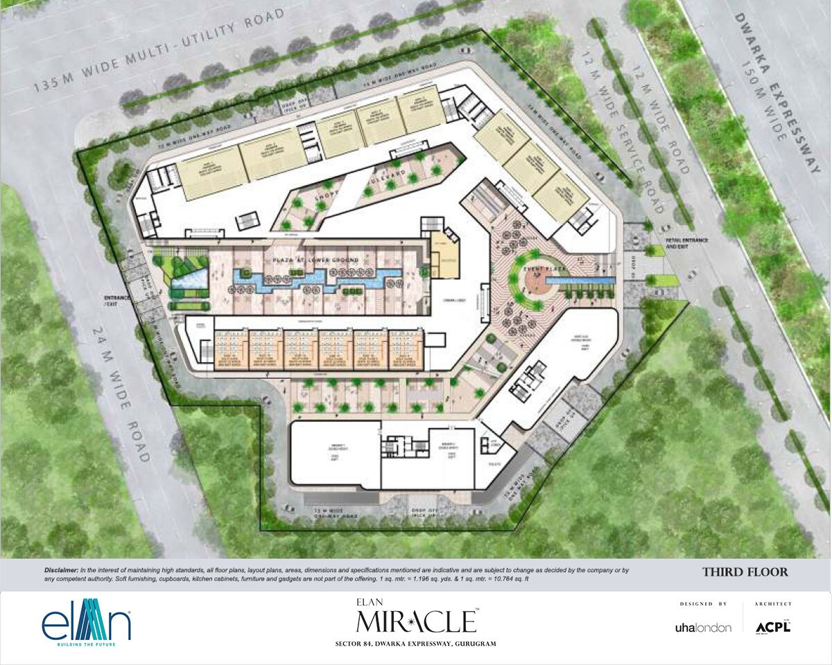 Floor plan of 1000 Sq. Ft. Retail Shop in Elan Miracle, Gurgaon