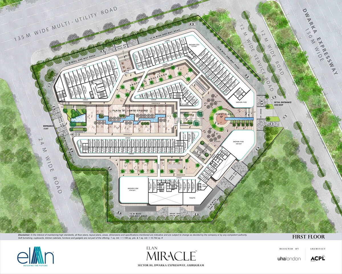 Floor plan of 500 Sq. Ft. Retail Shop in Elan Miracle, Gurgaon
