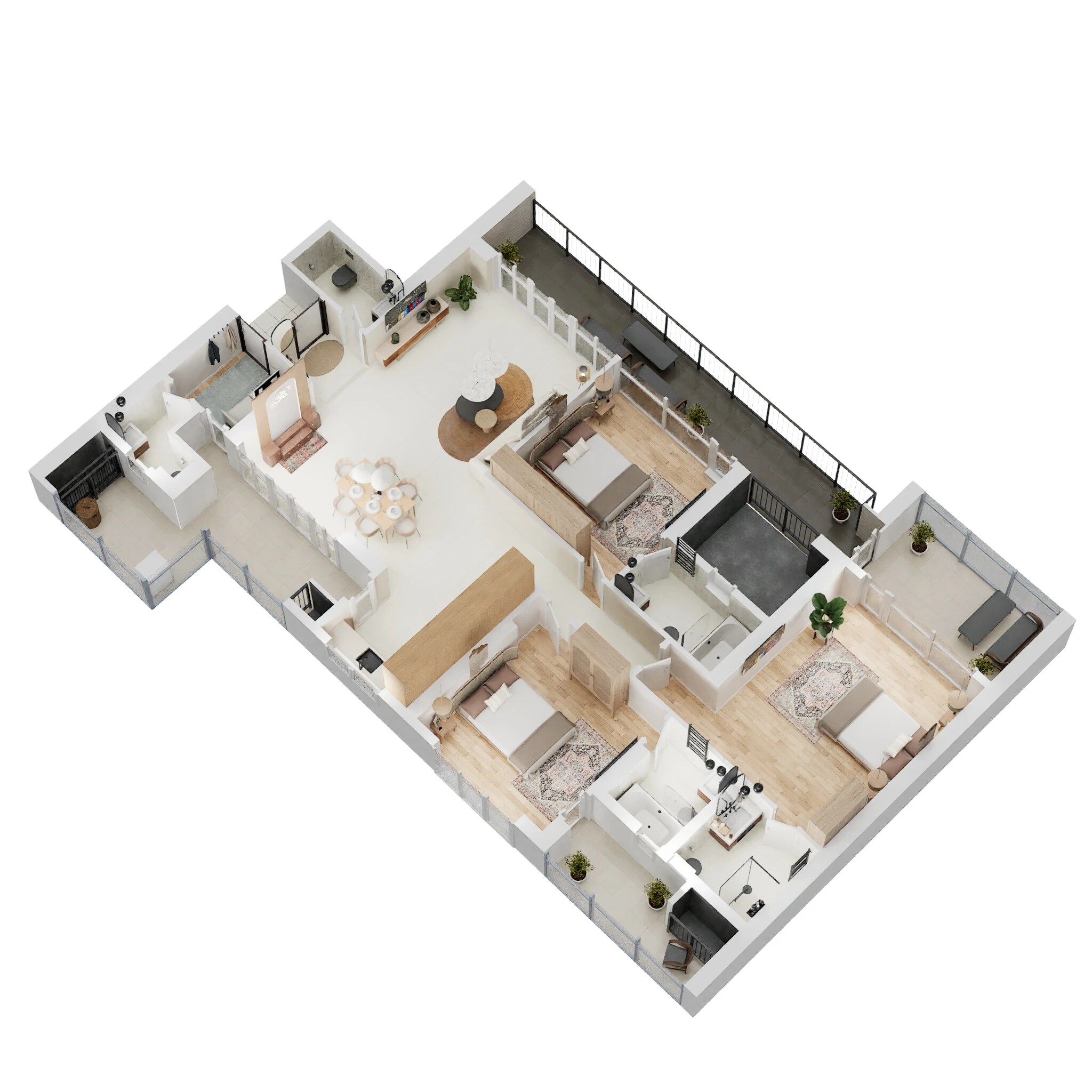 Floor plan of 3 BHK 2450 Sq. Ft. Apartment in Elan The Presidential, Gurgaon