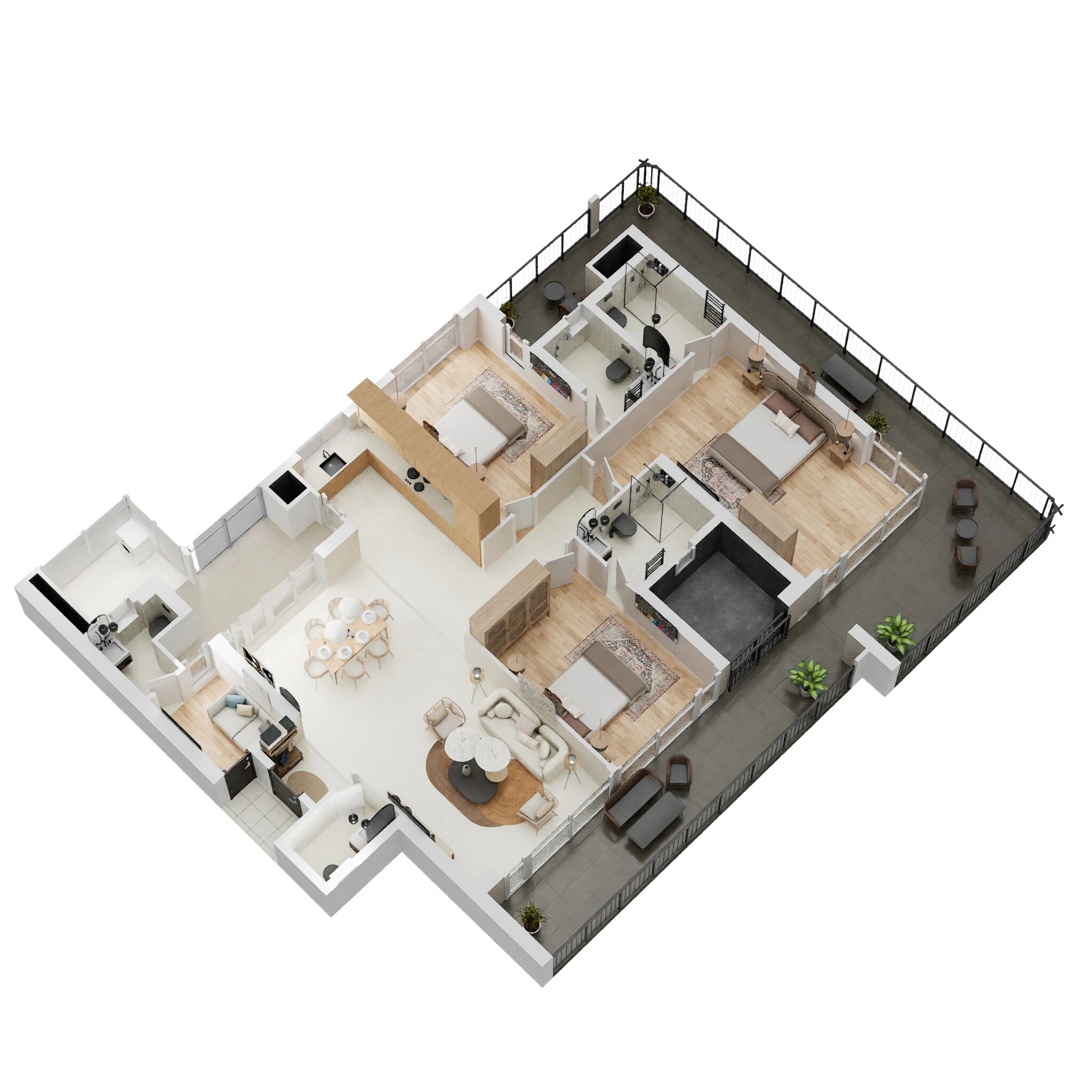 Floor plan of 3 BHK 2700 Sq. Ft. Apartment in Elan The Presidential, Gurgaon