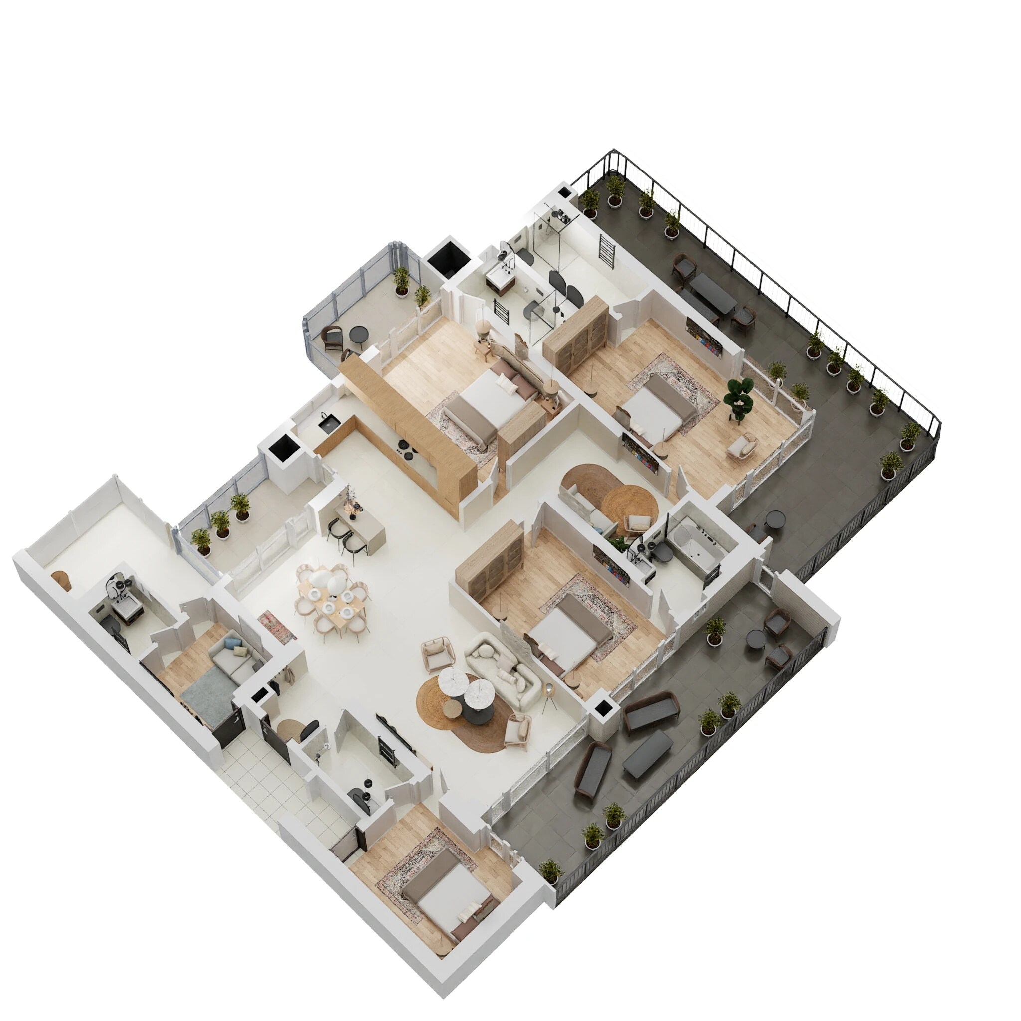 Floor plan of 4 BHK 3395 Sq. Ft. Apartment in Elan The Presidential, Gurgaon