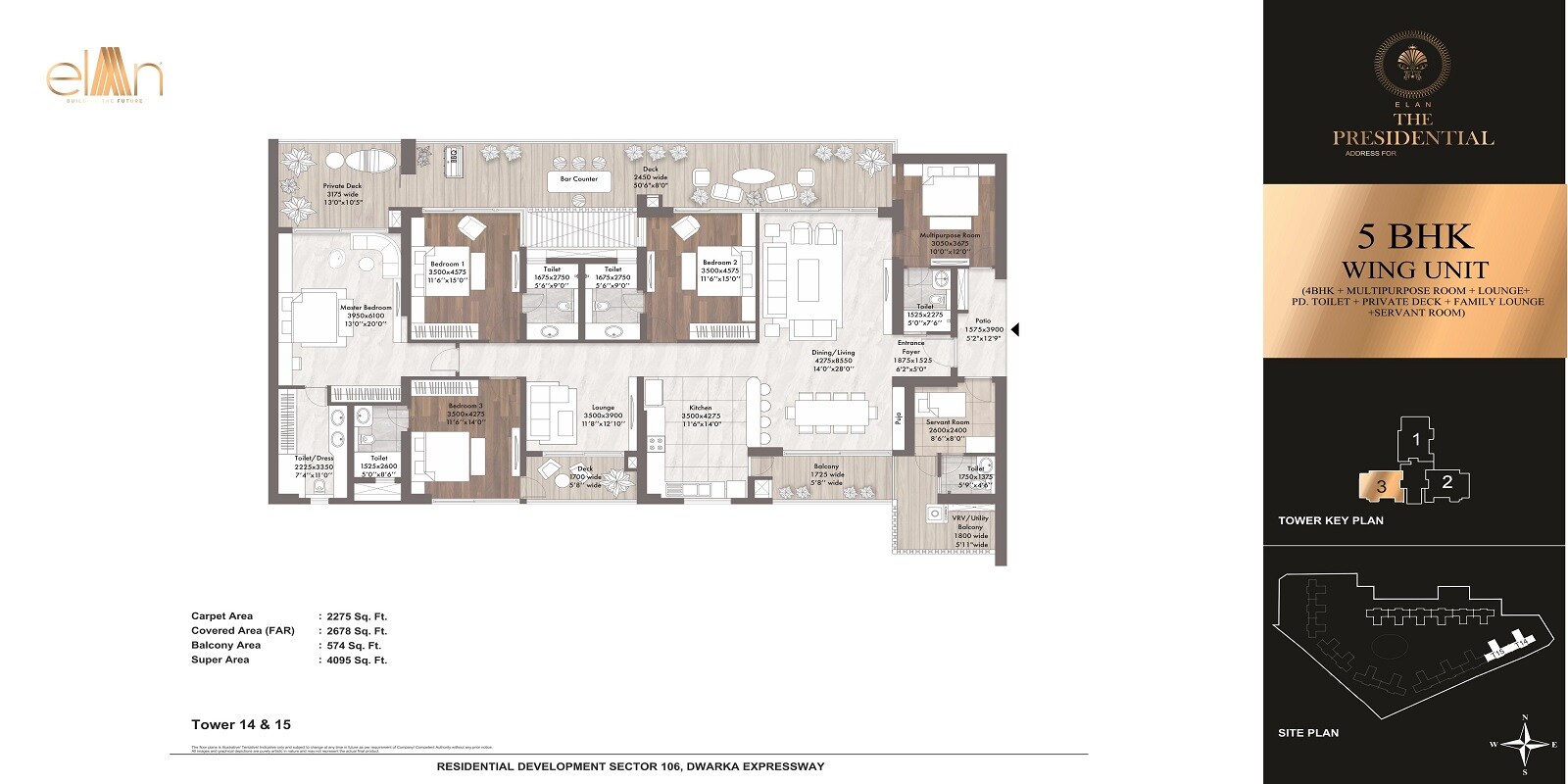  5 BHK Apartment at Elan The Presidential, Dwarka Expressway – for Sale