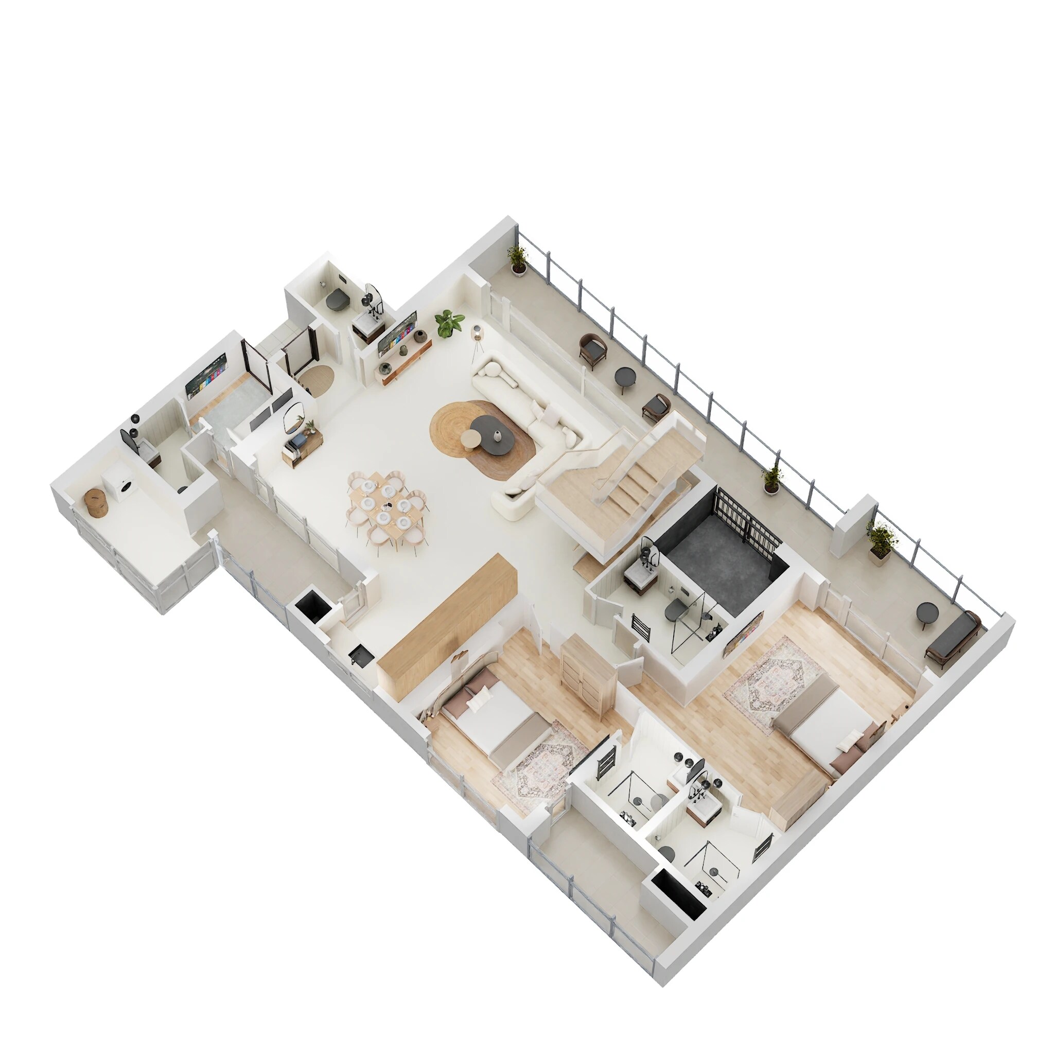 Floor plan of 3 BHK 4210 Sq. Ft. Penthouse in Elan The Presidential, Gurgaon
