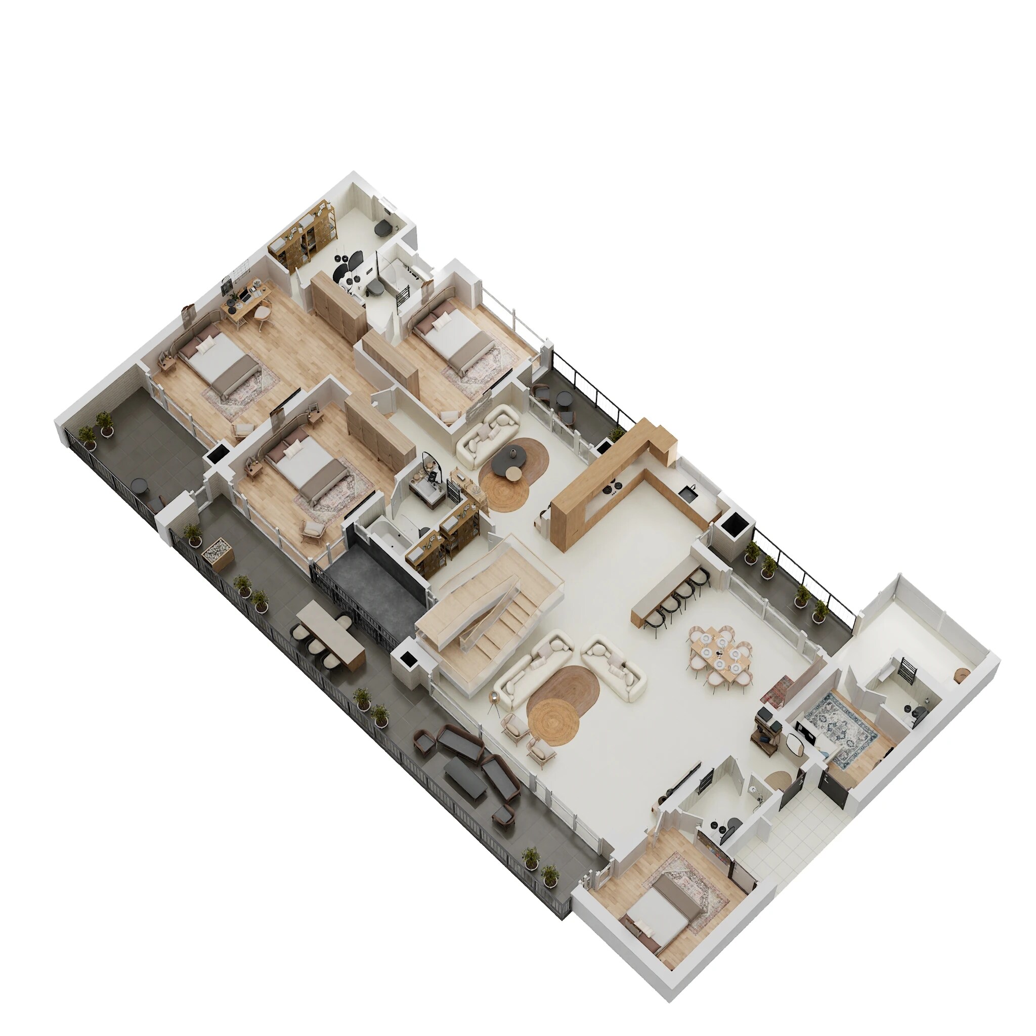 Floor plan of 5 BHK 7362 Sq. Ft. Penthouse in Elan The Presidential, Gurgaon