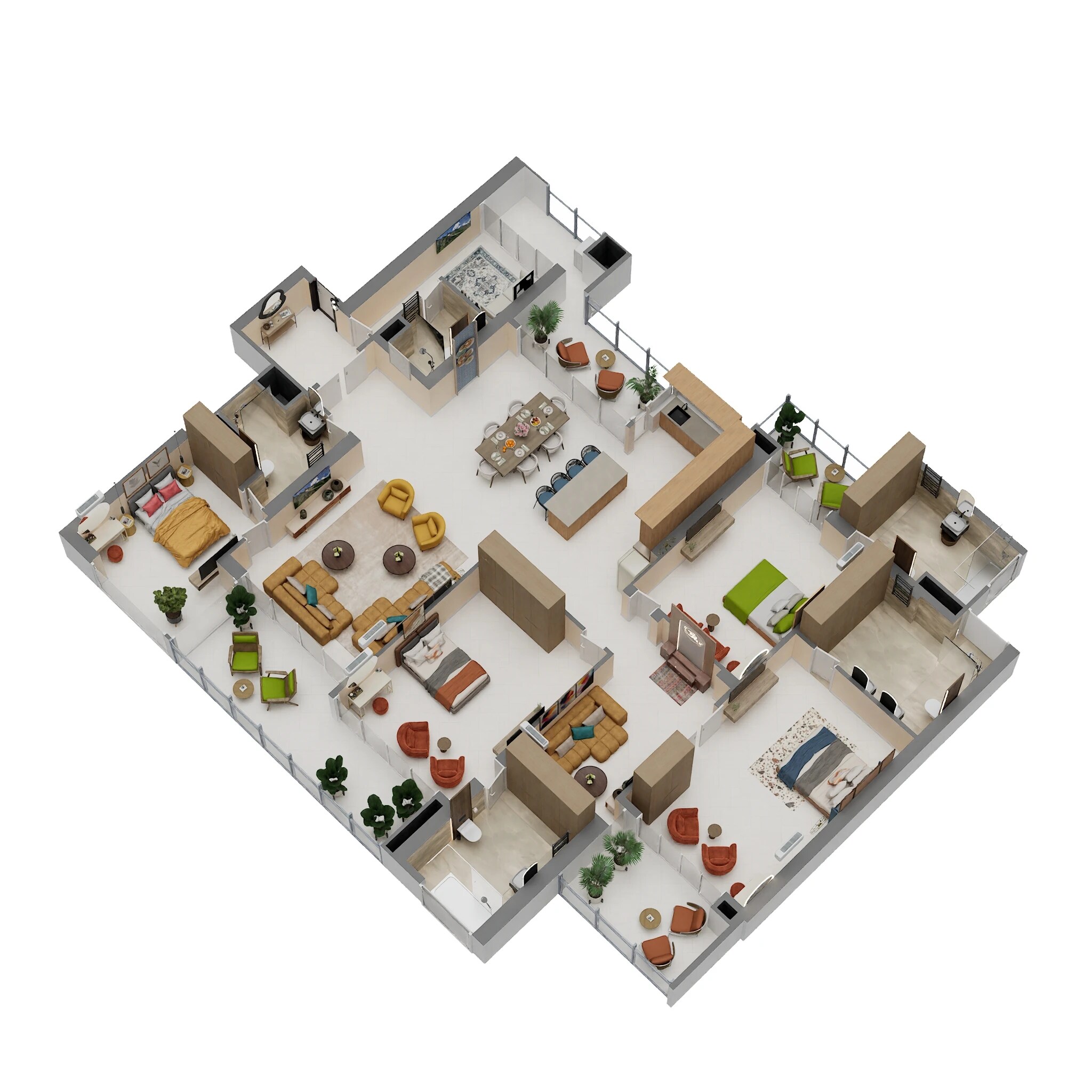 Floor plan of 4 BHK 4285 Sq. Ft. Apartment in Elan The Statement, Gurgaon