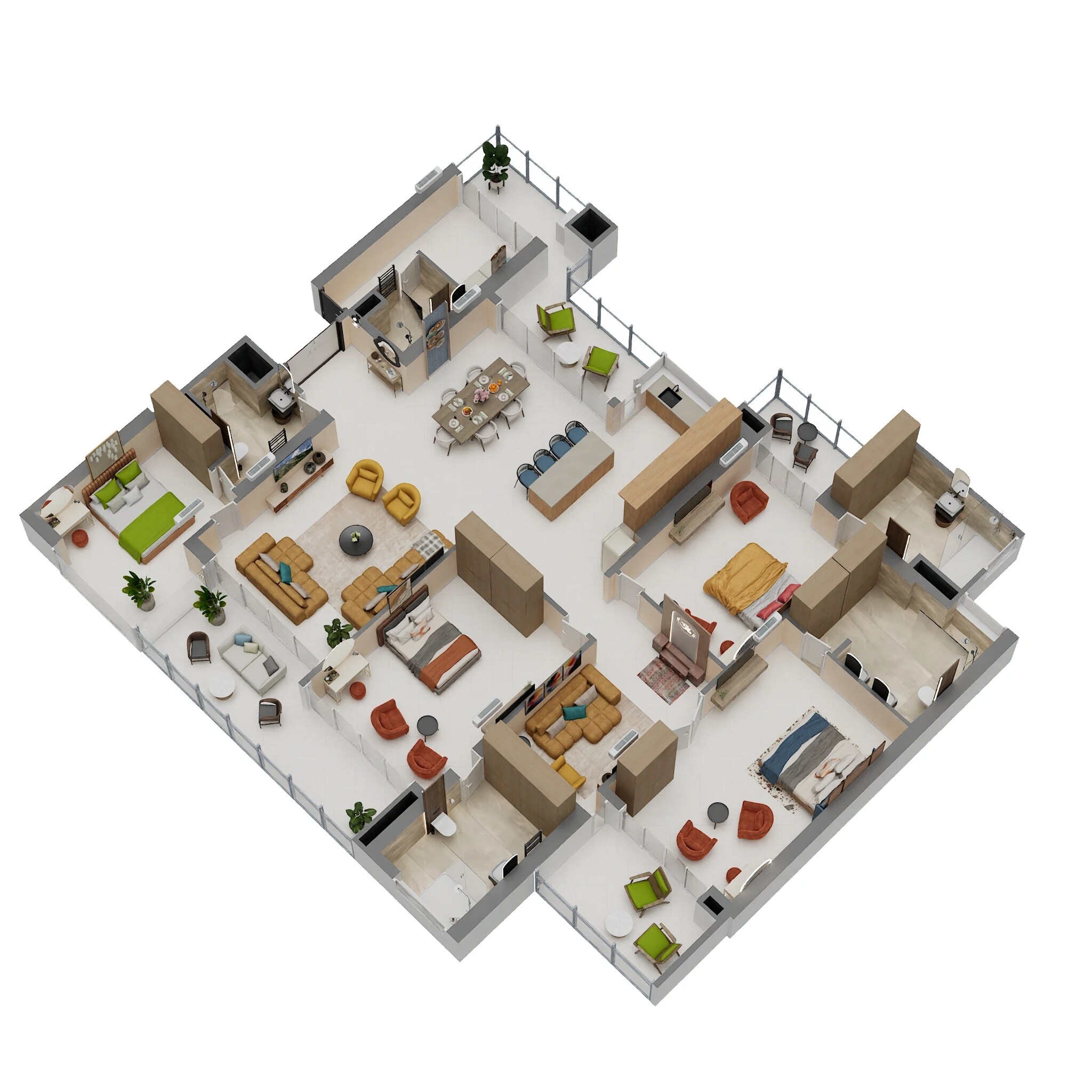 Floor plan of 4 BHK 4340 Sq. Ft. Apartment in Elan The Statement, Gurgaon