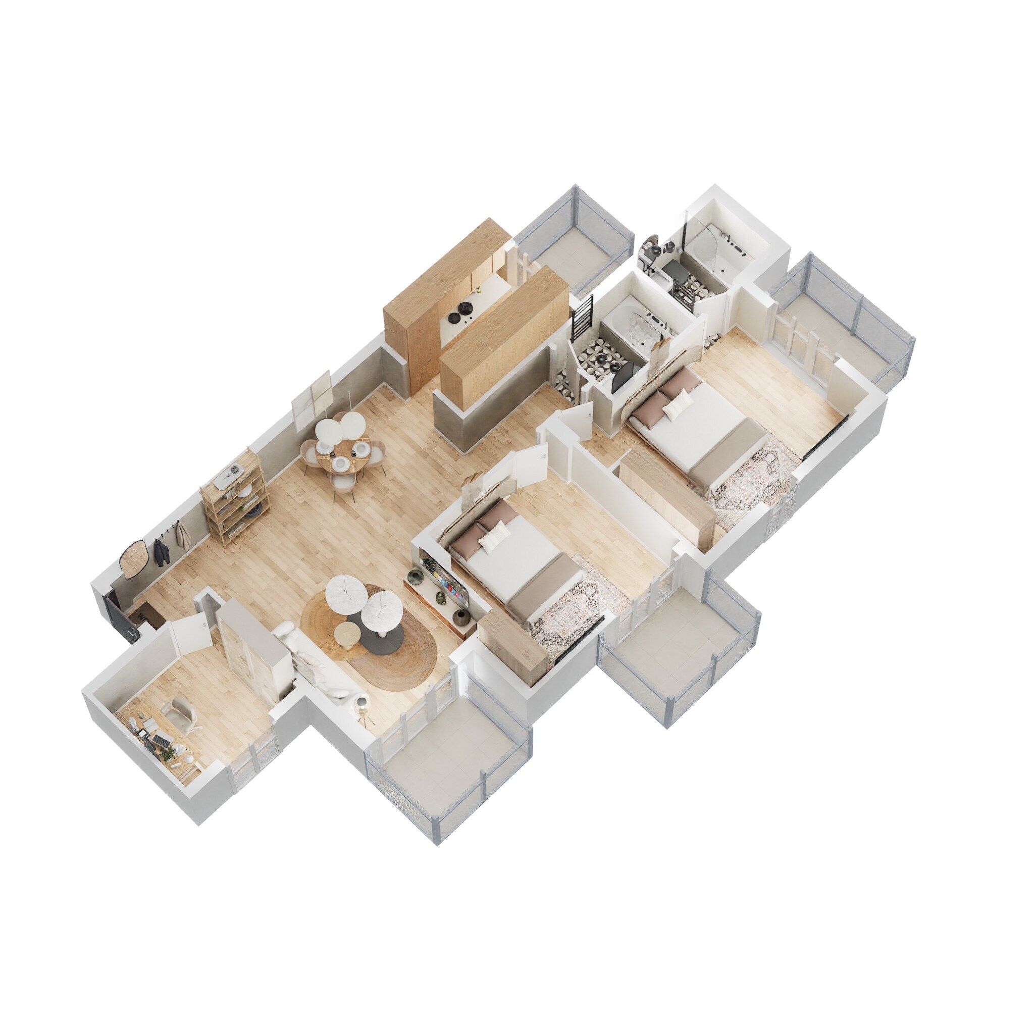 Floor plan of 2 BHK 1457 Sq. Ft. Apartment in Eldeco Acclaim, Gurgaon
