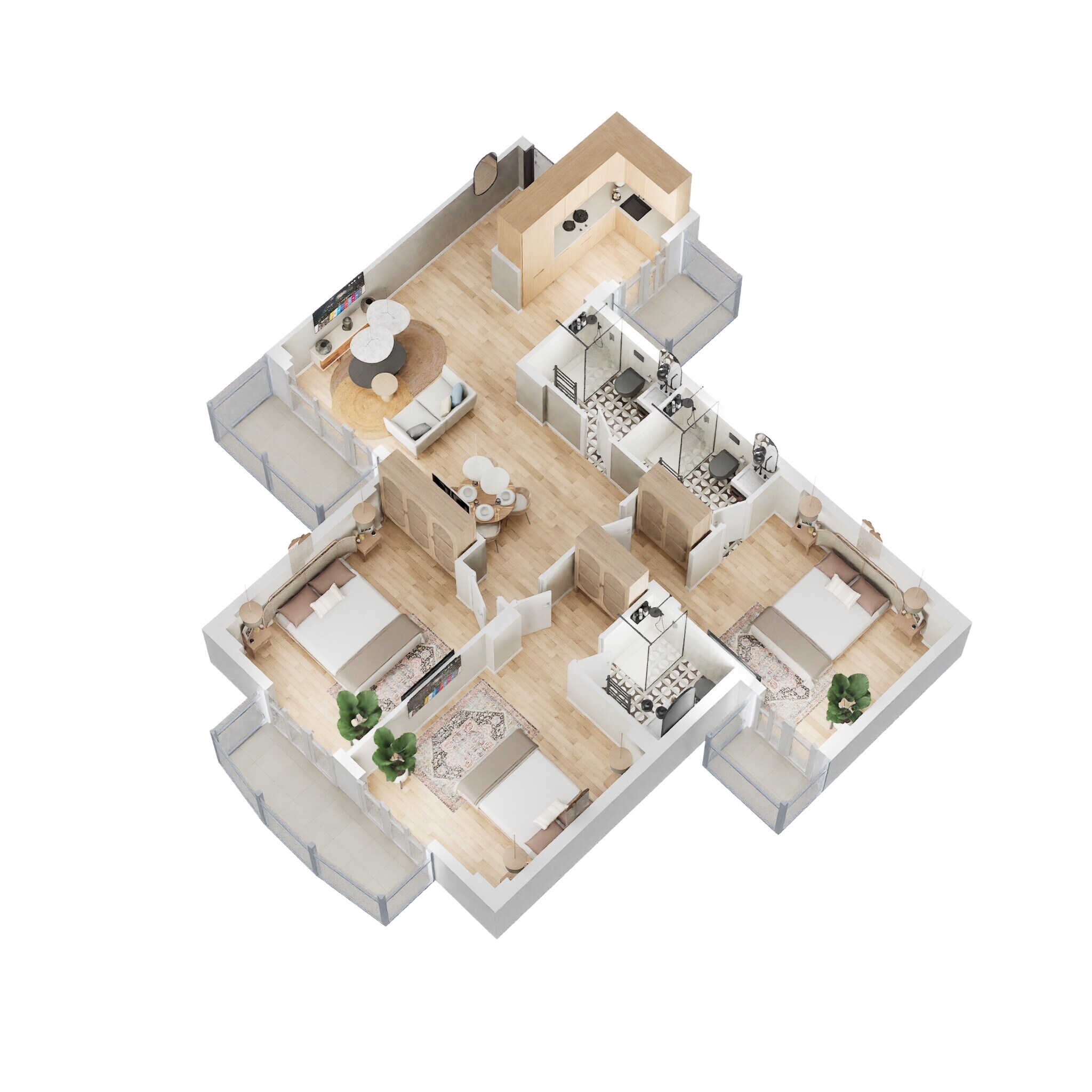 Floor plan of 3 BHK 1751 Sq. Ft. Apartment in Eldeco Acclaim, Gurgaon