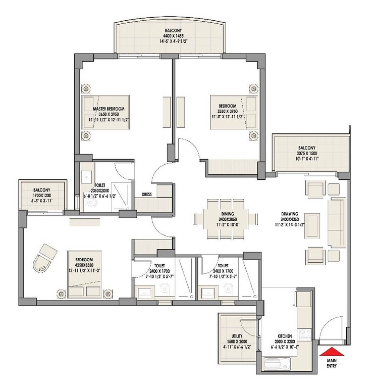 Other, eldeco-acclaim 3 Bedroom 1751 Sq.Ft. Apartment In Sohna Sector 2 Gurgaon 8610151