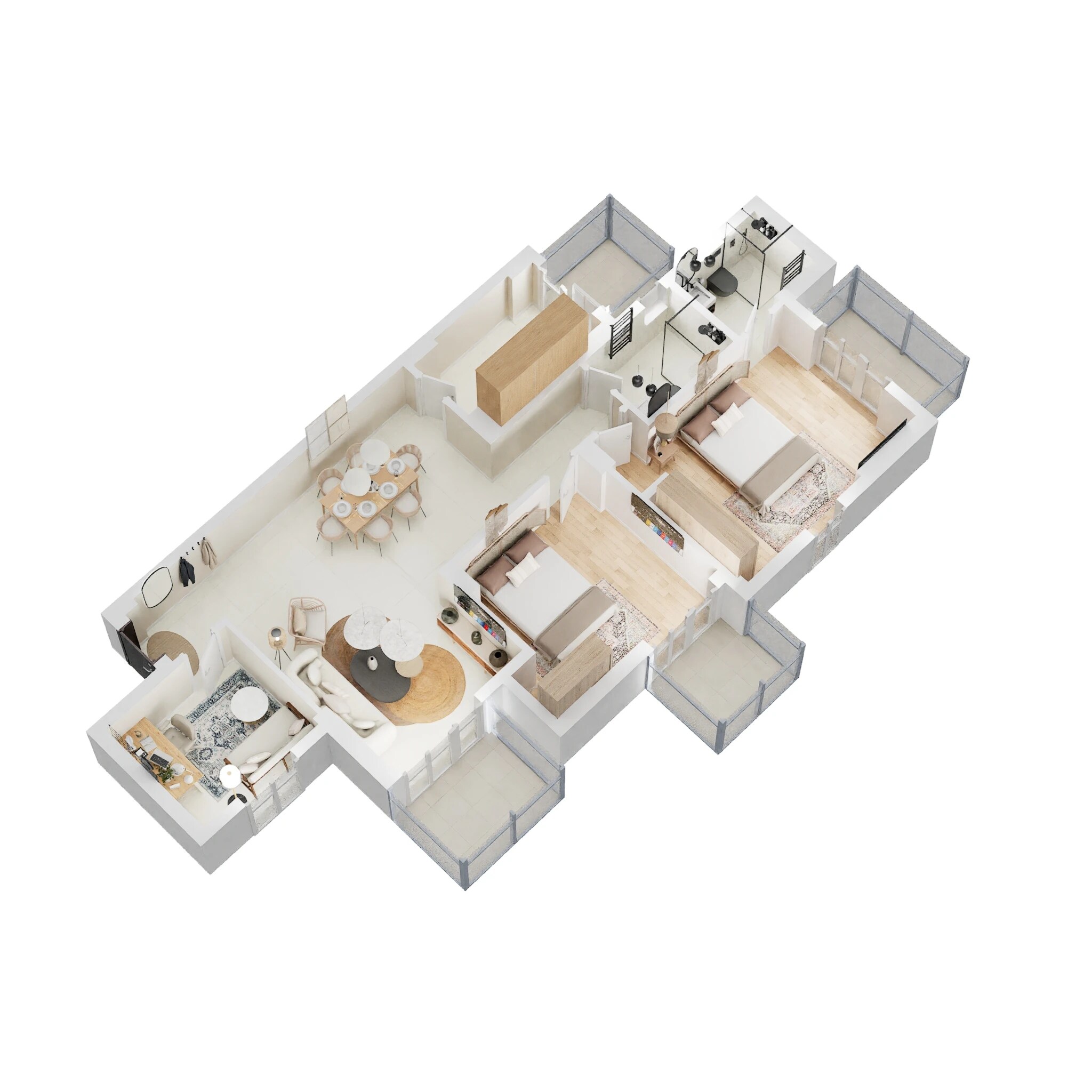 Floor plan of 2 BHK 1457 Sq. Ft. Apartment in Eldeco Accolade, Gurgaon
