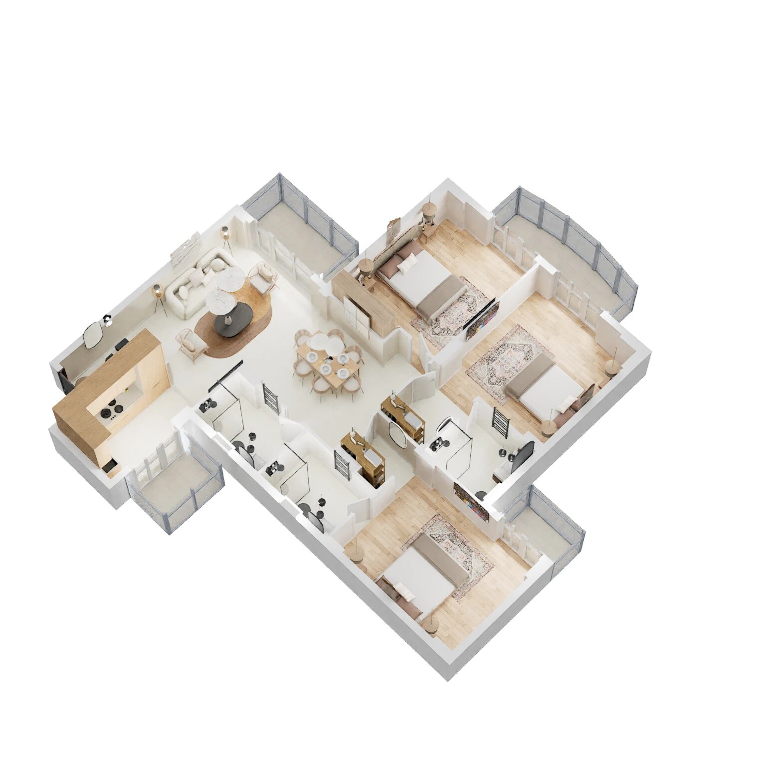 Floor plan of 3 BHK 1751 Sq. Ft. Apartment in Eldeco Accolade, Gurgaon