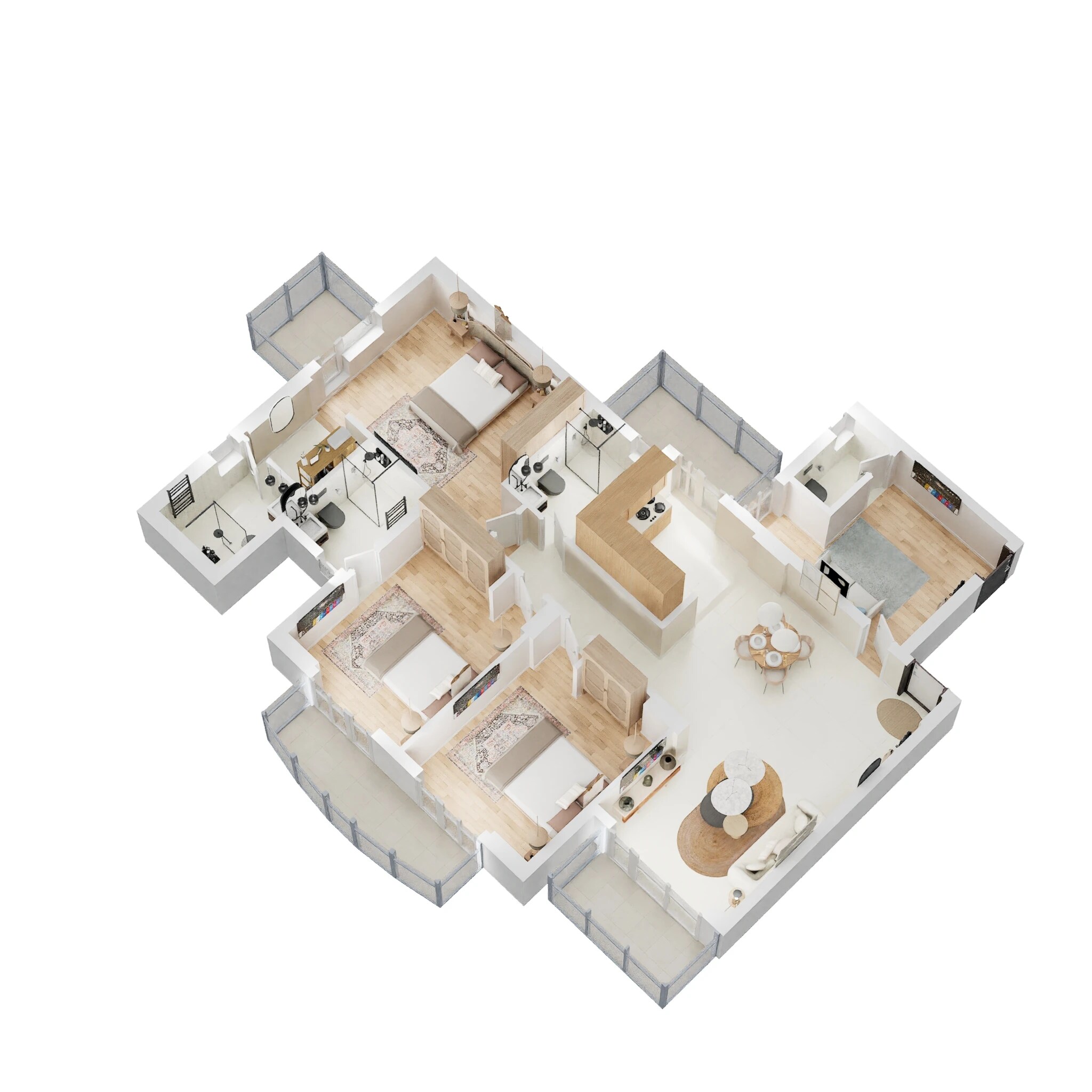 Floor plan of 3 BHK 2122 Sq. Ft. Apartment in Eldeco Accolade, Gurgaon