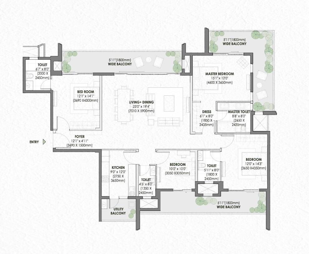 Other, eldeco-fairway-reserve 4 Bedroom 2875 Sq.Ft. Apartment In Sector 80 Gurgaon 8216304