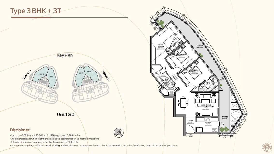 3 BHK 2150 Sq. Ft. Apartment