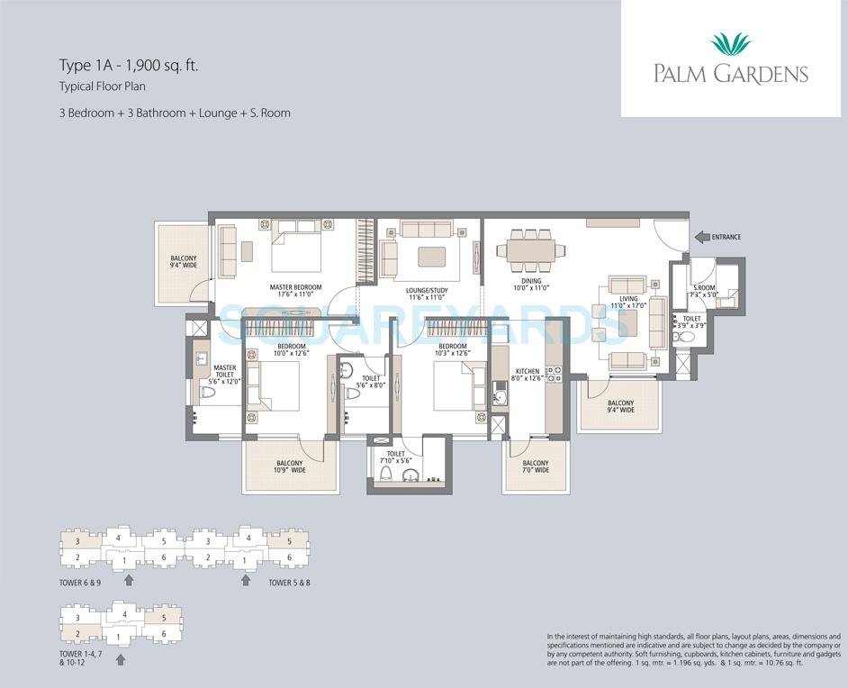 Other, emaar-palm-gardens 3 Bedroom 1900 Sq.Ft. Apartment In Sector 83 Gurgaon 9312058