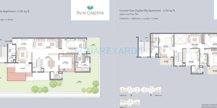 emaar mgf palm gardens duplex apartment 5bhk 5bathroom lounge sq 3745sqft 1